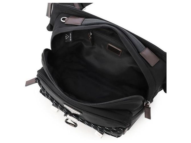 Prada Borsa a tracolla Speedlock in nylon e pelle Nero - vista 6