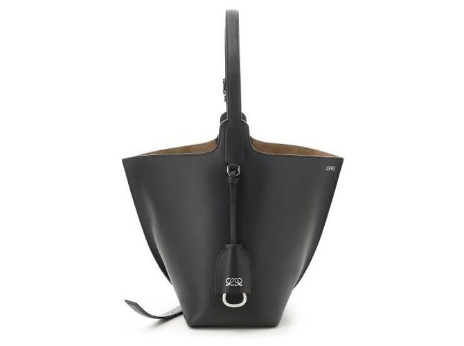 Loewe Bucket Bilbao Medium in vitello liscio Nero - vista 4