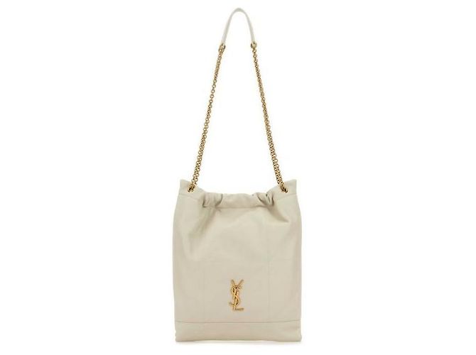 Saint Laurent Borsa AmiE Pochon in pelle di agnello Bianco - vista 3