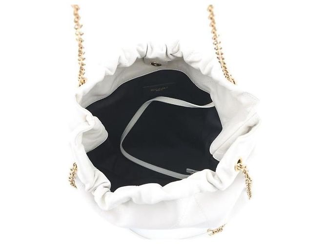 Saint Laurent Borsa AmiE Pochon in pelle di agnello Bianco - vista 7