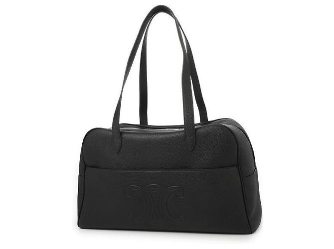 Céline Borsa Duffle in vitello grana Verde - vista 3
