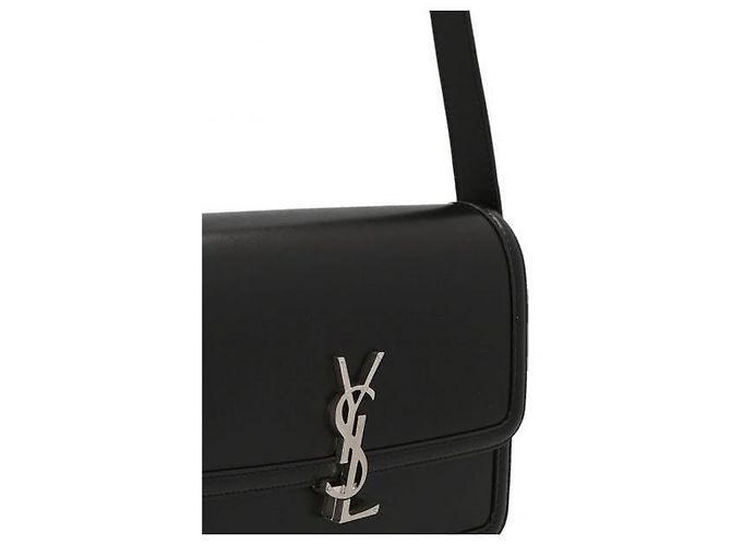 Saint Laurent Borsa Satchel Media Monogram Nero - vista 5