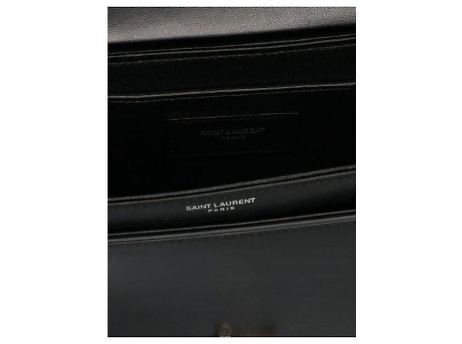 Saint Laurent Borsa Satchel Media Monogram Nero - vista 6