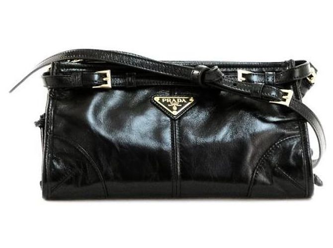 Prada Picca borsa a tracolla in pelle Bonnie Nero - vista 3