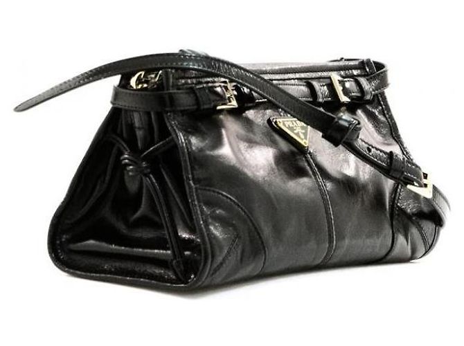 Prada Picca borsa a tracolla in pelle Bonnie Nero - vista 4