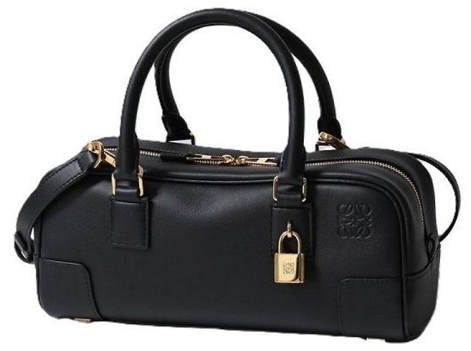 Loewe Borsa Amazona Cropped in pelle di vitello nappa Nero - vista 3