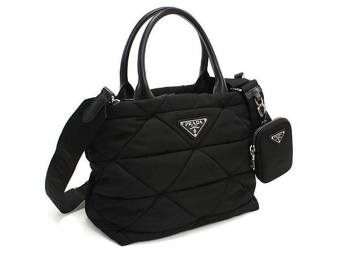 Prada Picca borsa Tote in nylon imbottito Nero - vista 3