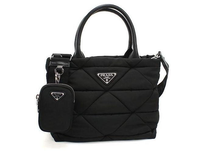 Prada Picca borsa Tote in nylon imbottito Nero - vista 4