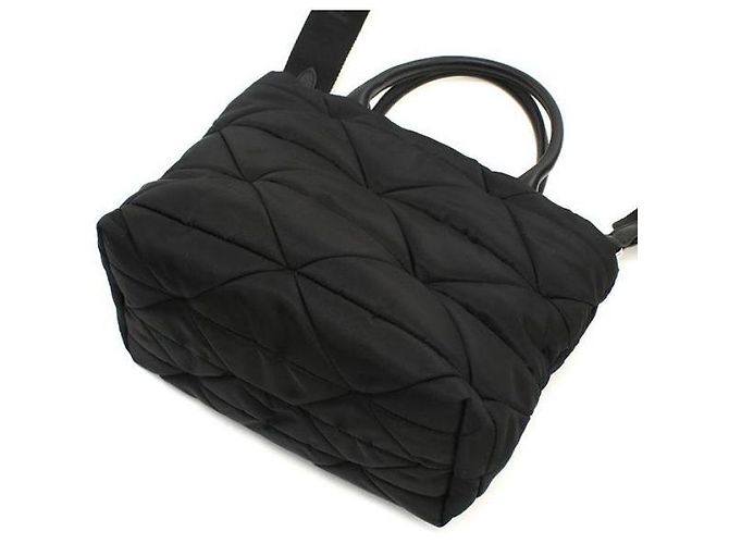 Prada Picca borsa Tote in nylon imbottito Nero - vista 5