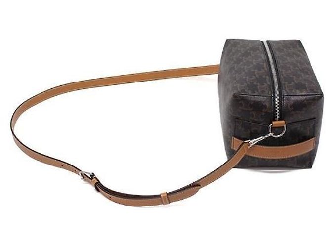Céline Borsa a tracolla Take Away in tela Trionge e vitello Marrone - vista 5