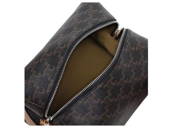 Céline Borsa a tracolla Take Away in tela Trionge e vitello Marrone - vista 7