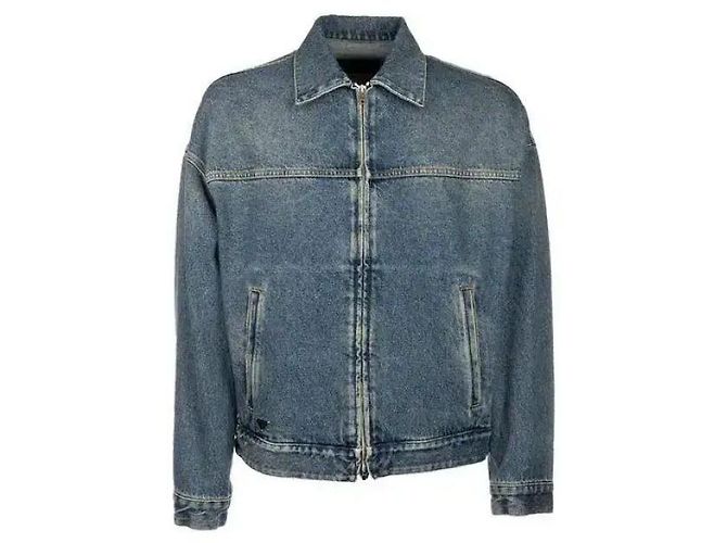 Giacca Bomber in Denim Prada Blu - vista 3