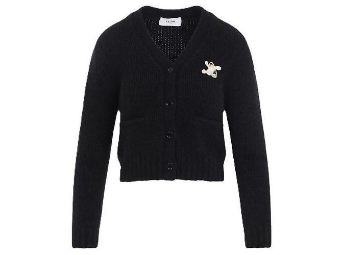 Céline Cardigan aus Kaschmir und Seide Schwarz - Ansicht 3