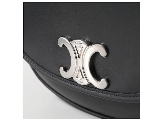 Céline Besace Triomphe Medium em pele de vitelo natural macia Preto - vista 8
