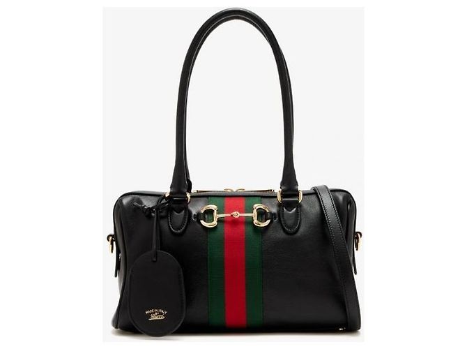 Borsa Boston Medium Gucci Nera in Pelle Nero - vista 3