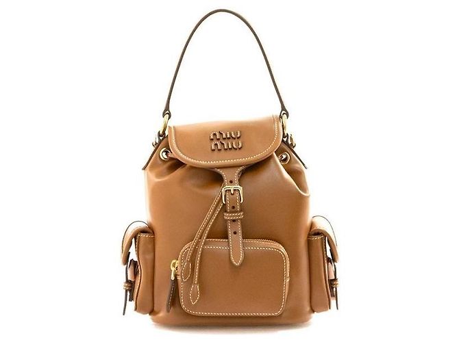 Miu Miu Zaino medio in pelle Marrone - vista 3