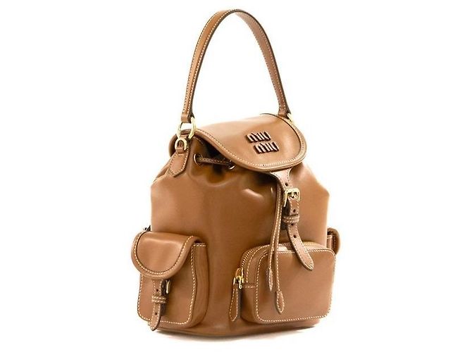 Miu Miu Zaino medio in pelle Marrone - vista 4