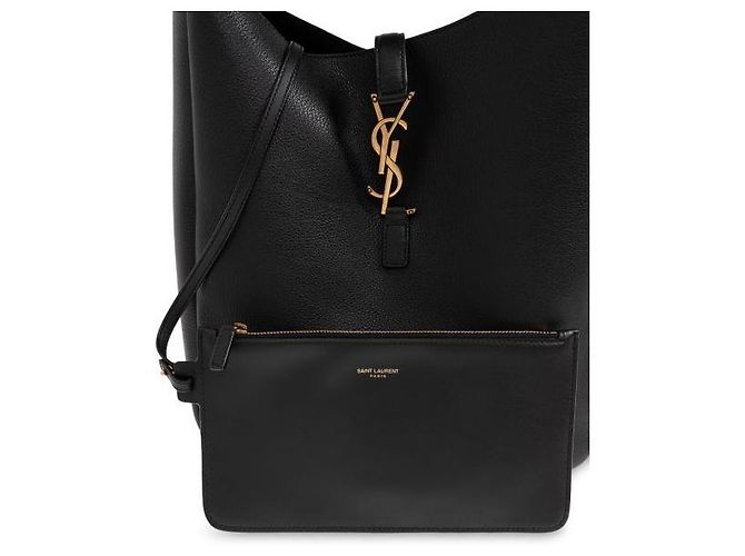 Saint Laurent Picca borsa in pelle martellata Nero - vista 7