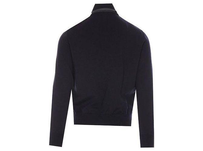 Tom Ford Light Nylon Front Merino Zip Jacket Blue - view 4