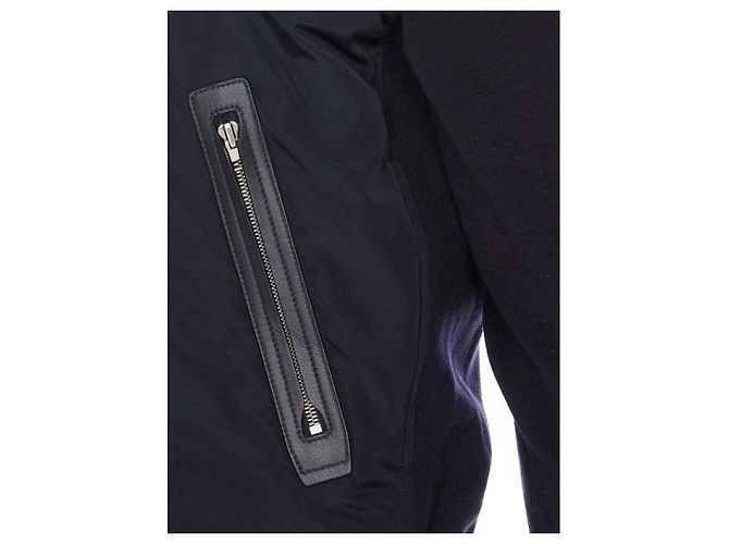 Tom Ford Light Nylon Front Merino Zip Jacket Blue - view 5