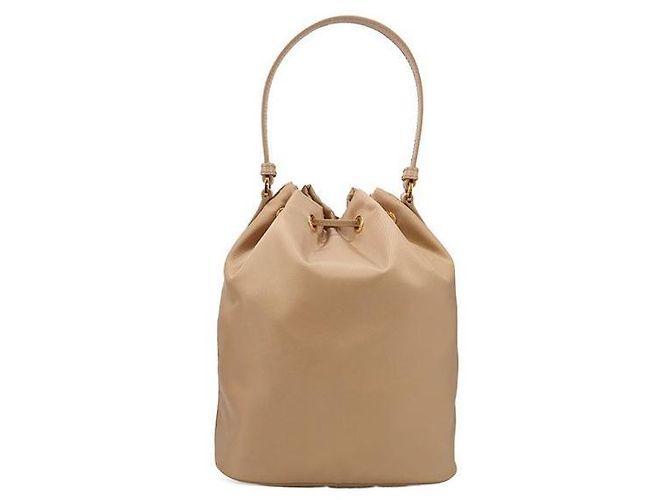 Prada Borsa Bucket Duet Re-Nylon Marrone - vista 5