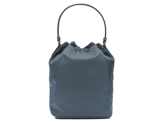 Prada Borsa Bucket Duet Re-Nylon Blu - vista 5
