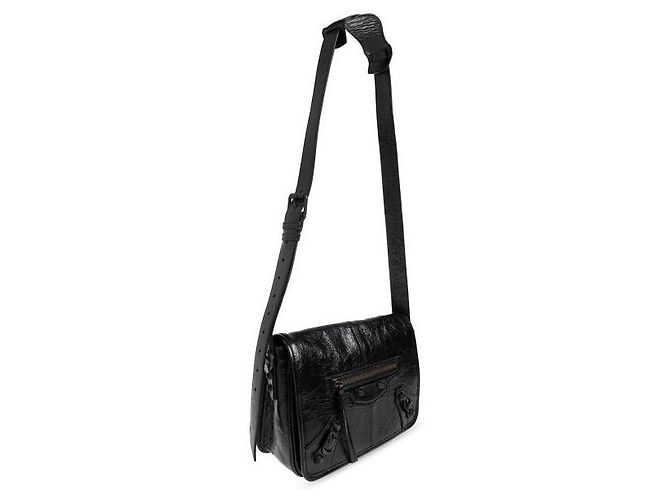 Balenciaga Borsa Messenger Le City Flap Small Decorazione in Ottone Nero - vista 5