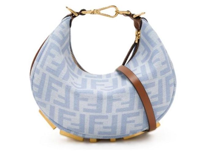 Fendi Mini Denim Tasche Hellblau - Ansicht 3