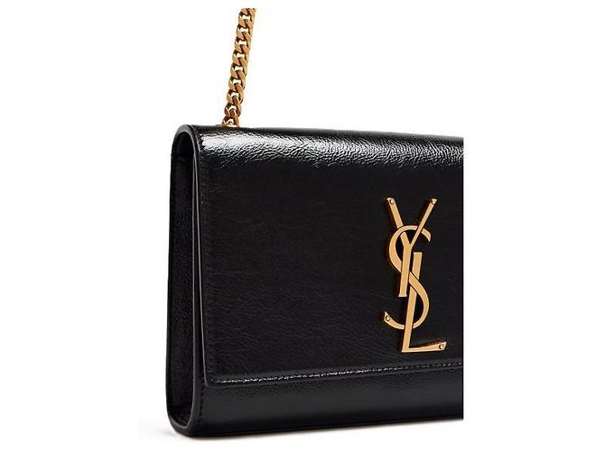 Saint Laurent Picca borsa in pelle grana lucida - view 4