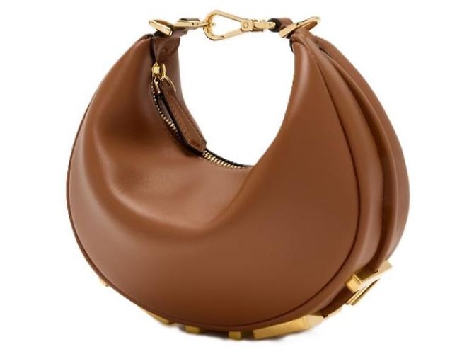 Fendi Mini Leder-Hobo-Tasche Braun - Ansicht 5