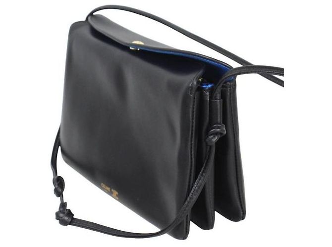 Borsa Trio Flap Céline in pelle di agnello nera Nero - vista 4