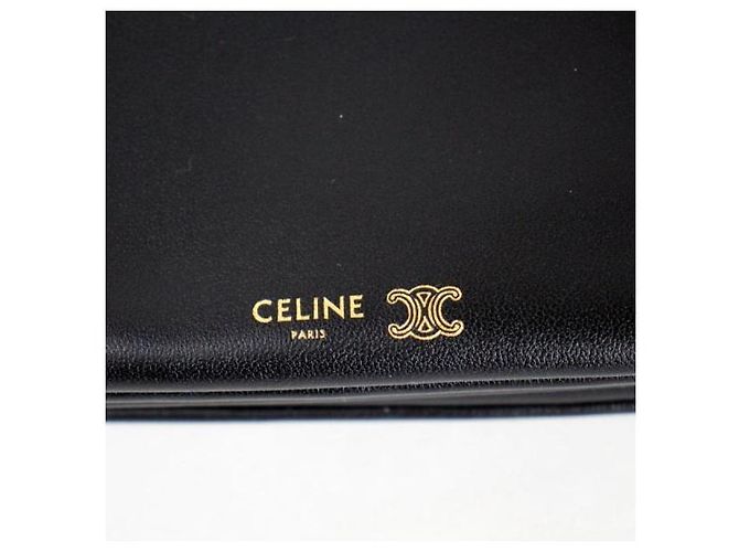 Borsa Trio Flap Céline in pelle di agnello nera Nero - vista 5