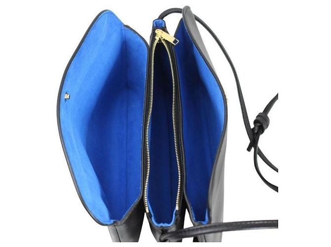Borsa Trio Flap Céline in pelle di agnello nera Nero - vista 8
