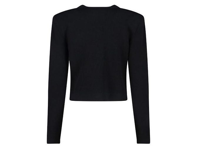 Balmain Cárdigan compacto de viscosa con cuello redondo Negro - vista 4