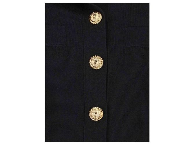 Balmain Cárdigan compacto de viscosa con cuello redondo Negro - vista 7