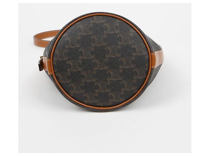 Céline Picca borsa a sacchetto Triomphe Canvas Khaki Marrone - vista 4