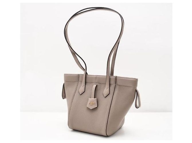 Fendi Mini Borsa in Pelle OrigAMI Marrone - vista 3