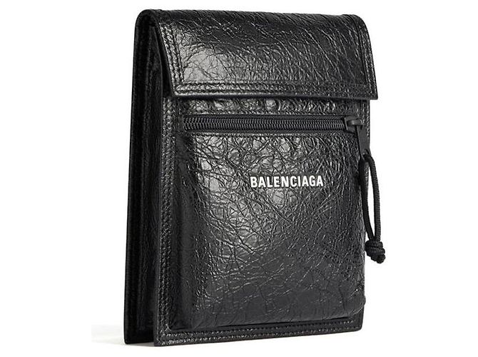 Balenciaga Explorer Small Strap Pouch Nero - vista 7
