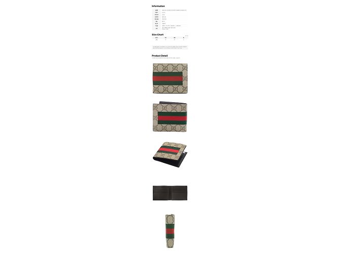 Gucci Portafoglio GG Supreme Web Beige Marrone - vista 2