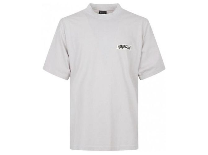 Balenciaga Masking Tape Medium Fit T-Shirt Weiß - Ansicht 4