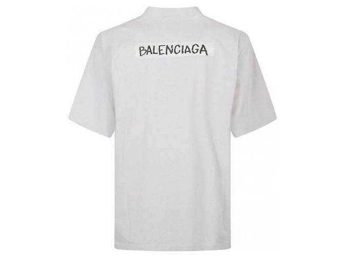 Balenciaga Masking Tape Medium Fit T-Shirt Weiß - Ansicht 6