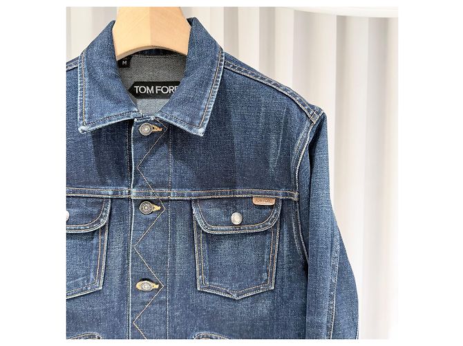 Tom Ford Giacca Trucker in Denim di Cotone (Grade Blu - vista 3