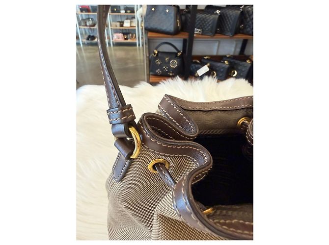 Prada Heritage Beige Bucket Bag Braun - Ansicht 13