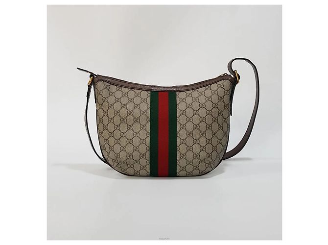 Gucci Borsa a tracolla Ophidia Medium Marrone - vista 3