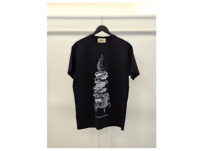 Gucci Bedrucktes Jersey T-Shirt Schwarz - Ansicht 4
