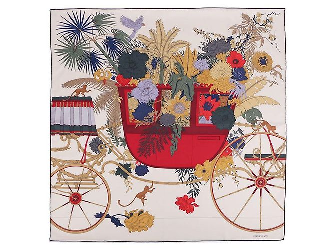 Hermès Lenço La Nature en Voyage Branco - vista 7