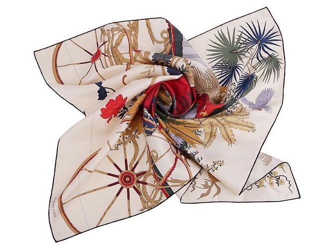 Hermès Lenço La Nature en Voyage Branco - vista 8