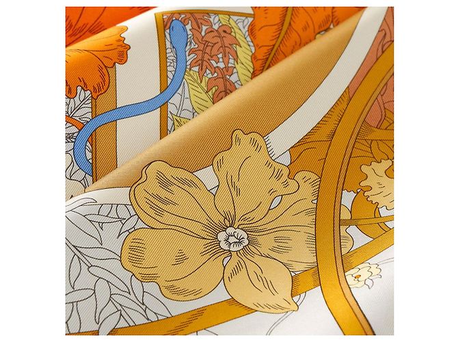 Hermès Sciarpa La Nature en Voyage Arancione - vista 5
