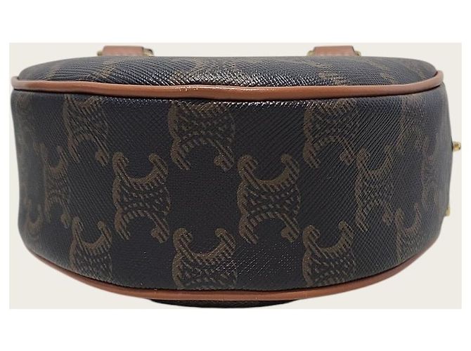 Céline Borsa a mano e crossbody media Triomphe Canvas Heart Tan Marrone - vista 7