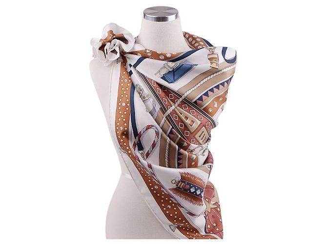 Hermès Coleira e trela para cães com lenço Branco - vista 10